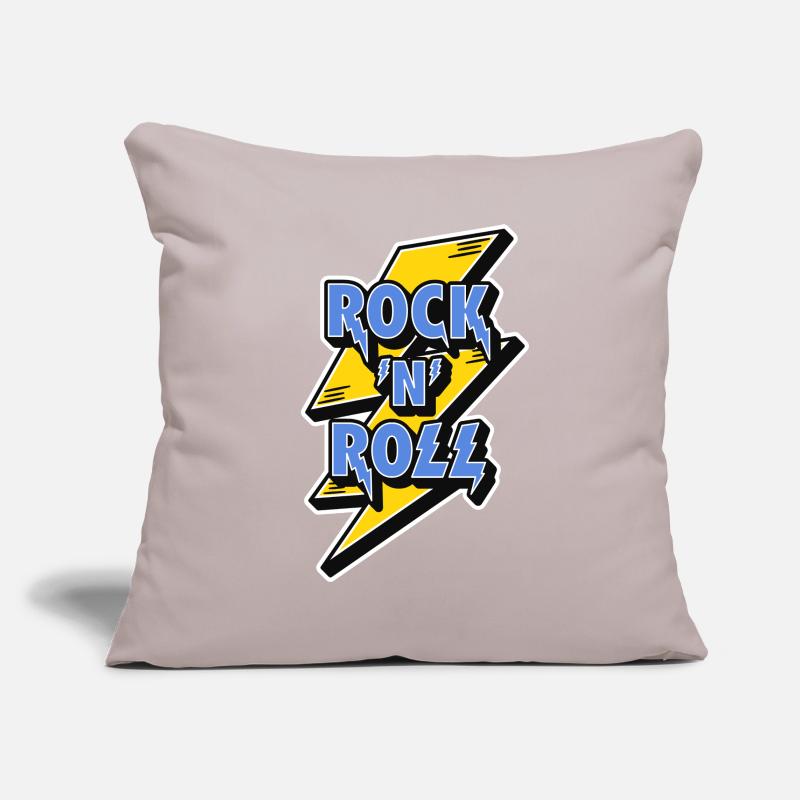 Logo Rock 'n' Roll avec éclair Housse de coussin décorative 45 x 45 cm