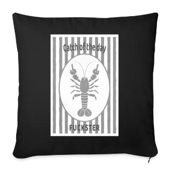 Lustiger Hummer-Sarkastischer Humor - Sofakissenbezug 45 x 45 cm - Schwarz - Vorne