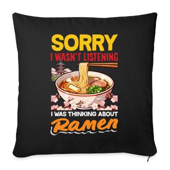 Think Ramen Noodle Fan Japanese - Sofa pillowcase 17,3'' x 17,3'' (45 x 45 cm) - black - Front