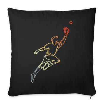 Sketch d’un joueur de baseball vintage - Housse de coussin décorative 45 x 45 cm - noir - Devant