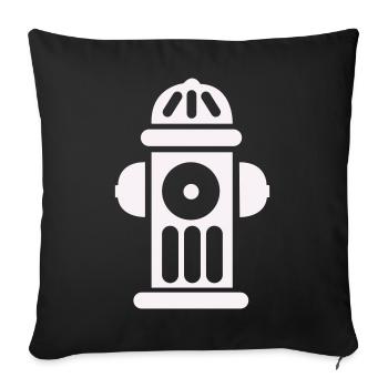 Fire Hydrant Silhouette Line Minimal - Sofa pillowcase 17,3'' x 17,3'' (45 x 45 cm) - black - Front