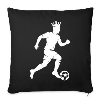 Soccer Player Silhouette Crown - Sofa pillowcase 17,3'' x 17,3'' (45 x 45 cm) - black - Front