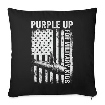 Violet pour les enfants militaires (sous-catégorie Enfant militaire) - Housse de coussin décorative 45 x 45 cm - noir - Devant