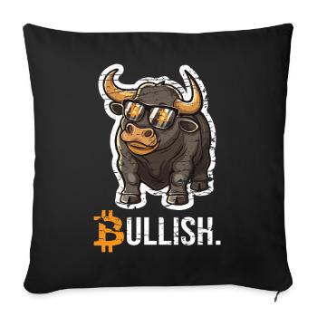 Bitcoin Bull Bullish - Sofa pillowcase 17,3'' x 17,3'' (45 x 45 cm) - black - Front