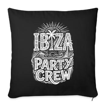 Ibiza Party Crew - Sofa pillowcase 17,3'' x 17,3'' (45 x 45 cm) - black - Front