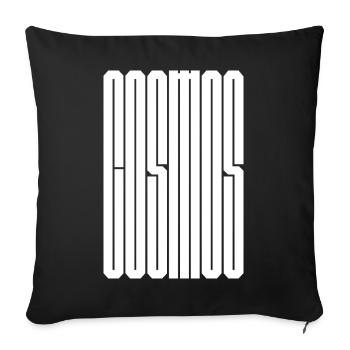 Bold and Vertical Cosmos logo design - Sofa pillowcase 17,3'' x 17,3'' (45 x 45 cm) - black - Front
