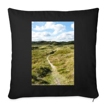 Sentier des Dunes à Søndervig, Danemark - Housse de coussin décorative 45 x 45 cm - noir - Devant