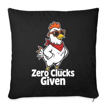 Aucun caquètement donné – Funny Chicken - Housse de coussin décorative 45 x 45 cm - noir - Devant
