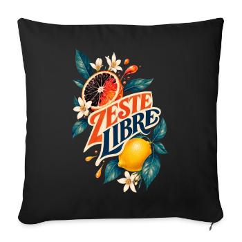 Zeste Libre Citrus Florilège - Housse de coussin décorative 45 x 45 cm - noir - Devant