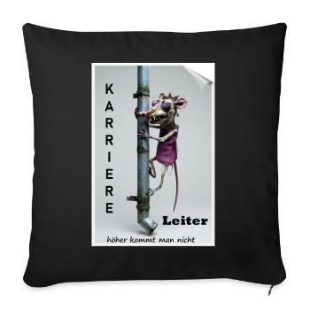 Karriereleiter Ratte Karikatur - Sofakissenbezug 45 x 45 cm - Schwarz - Vorne
