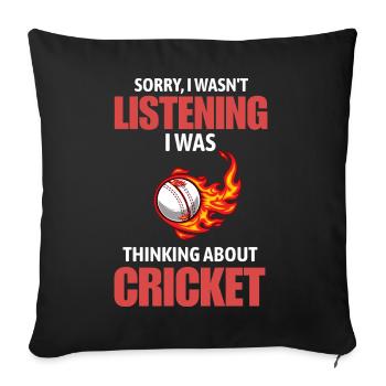 Funny Cricket Lover Gift for Player Coach Dad - Sofa pillowcase 17,3'' x 17,3'' (45 x 45 cm) - black - Front