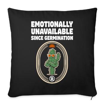 Emotionally Unavailable Cactus Humor - Sofa pillowcase 17,3'' x 17,3'' (45 x 45 cm) - black - Front