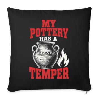 Töpferware hat Temperament - Sofakissenbezug 45 x 45 cm - Schwarz - Vorne