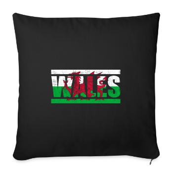 Wales - Sofa pillowcase 17,3'' x 17,3'' (45 x 45 cm) - black - Front