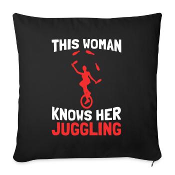 Juggling Juggler - Sofa pillowcase 17,3'' x 17,3'' (45 x 45 cm) - black - Front