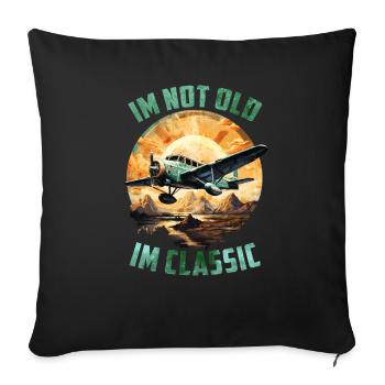 Je ne suis pas vieux Im classique drôle vintage Avion - Housse de coussin décorative 45 x 45 cm - noir - Devant