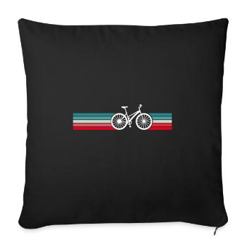 Cycling vintage retro - Sofa pillowcase 17,3'' x 17,3'' (45 x 45 cm) - black - Front