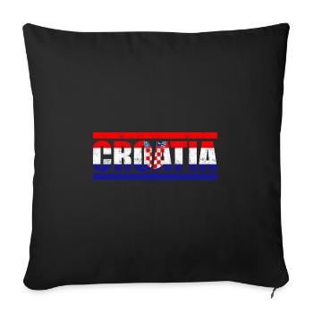 Croatia - Sofa pillowcase 17,3'' x 17,3'' (45 x 45 cm) - black - Front