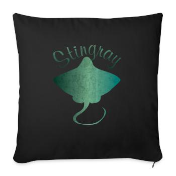 Ray stingray stingray gift - Sofa pillowcase 17,3'' x 17,3'' (45 x 45 cm) - black - Front