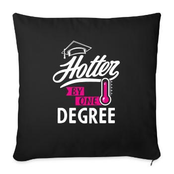 Hotter d'un degré - diplôme d'études supérieures - Housse de coussin décorative 45 x 45 cm - noir - Devant