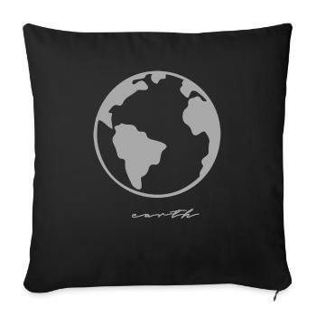 Terre Earth Planet Galaxy Espace Idée cadeau - Housse de coussin décorative 45 x 45 cm - noir - Devant