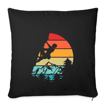 Trad Climbing Bouldering - Sofa pillowcase 17,3'' x 17,3'' (45 x 45 cm) - black - Front