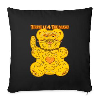 Thx U 4 la musique * ours-chat en jaune - Housse de coussin décorative 45 x 45 cm - noir - Devant