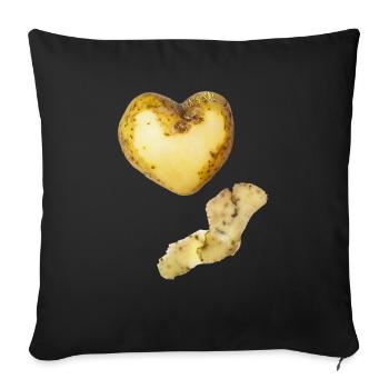 Kartoffel - Sofakissenbezug 45 x 45 cm - Schwarz - Vorne