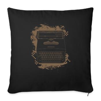 Machine à écrire Azerty - Housse de coussin décorative 45 x 45 cm - noir - Devant