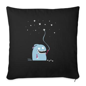 Monstre est contagieux étoiles - Housse de coussin décorative 45 x 45 cm - noir - Devant