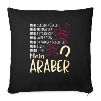 ARABER - mein - Sofakissenbezug 45 x 45 cm - Schwarz - Vorne