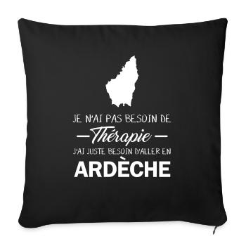 Thérapie Ardèche - Housse de coussin décorative 45 x 45 cm - noir - Devant