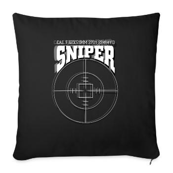 Sniper (white) - Sofakissenbezug 45 x 45 cm - Schwarz - Vorne