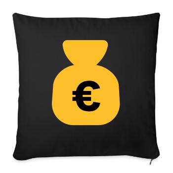 Geld Euro - Sofakissenbezug 45 x 45 cm - Schwarz - Vorne