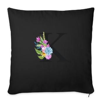 K lettre noire - Housse de coussin décorative 45 x 45 cm - noir - Devant