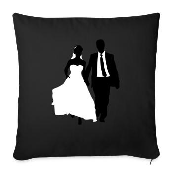 bride and groom 12 copy - Sofa pillowcase 17,3'' x 17,3'' (45 x 45 cm) - black - Front