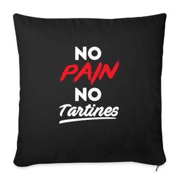 No pain no tartines - Housse de coussin décorative 45 x 45 cm - noir - Devant