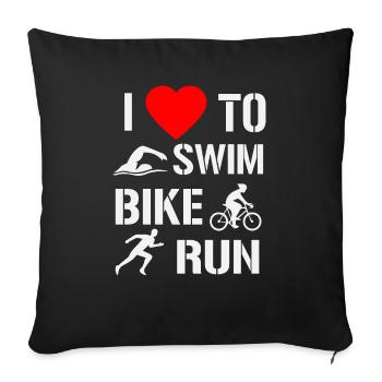 Triathlon - Housse de coussin décorative 45 x 45 cm - noir - Devant