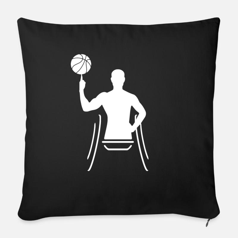 Rollstuhlbasketball - Sofakissenbezug 45 x 45 cm - Schwarz