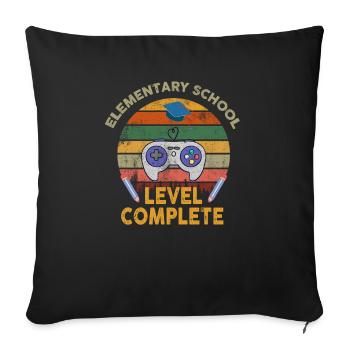 Elementary School Level Complete - Sofa pillowcase 17,3'' x 17,3'' (45 x 45 cm) - black - Front