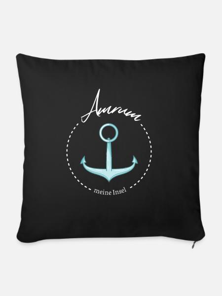 Amrum meine Insel cooler Spruch mit Anker Meer - Sofakissenbezug 45 x 45 cm - Schwarz