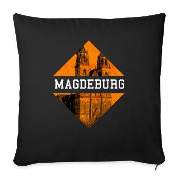 Magdeburg - Sofakissenbezug 45 x 45 cm - Schwarz - Vorne