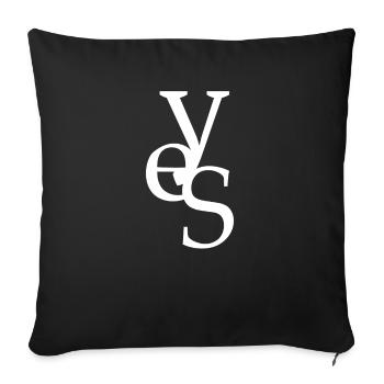 YES I saying funny design - Sofa pillowcase 17,3'' x 17,3'' (45 x 45 cm) - black - Front