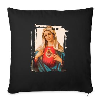 Holly Mary Maria Madonna Mariana Jungfrau Maria - Sofakissenbezug 45 x 45 cm - Schwarz - Vorne