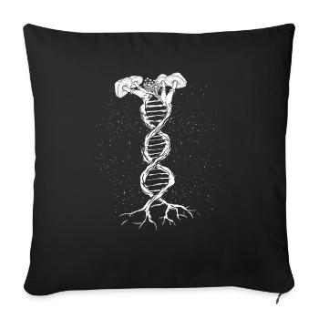 Champignons Champignons Cueilleurs de champignons Forêt Nature Cadeau ADN - Housse de coussin décorative 45 x 45 cm - noir - Devant