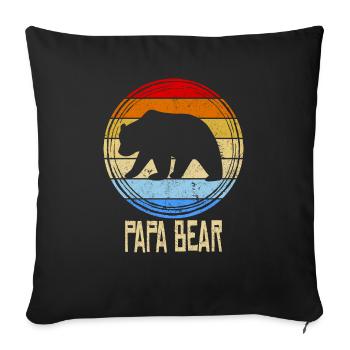 Proud Happy Dad Bear Dad Funny - Sofa pillowcase 17,3'' x 17,3'' (45 x 45 cm) - black - Front