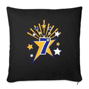 Birthday Star 7 - Sofa pillowcase 17,3'' x 17,3'' (45 x 45 cm) - black - Front