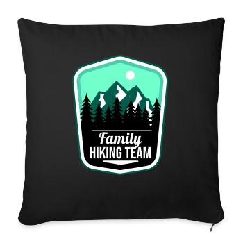 Family Hiking Team Vacances de randonnée en famille - Housse de coussin décorative 45 x 45 cm - noir - Devant