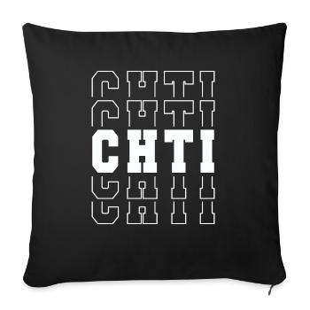 Ch'ti cadeau fierté humour chti homme femme - Housse de coussin décorative 45 x 45 cm - noir - Devant
