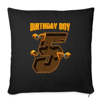 Birthday boys fifth birthday 5. - Sofa pillowcase 17,3'' x 17,3'' (45 x 45 cm) - black - Front